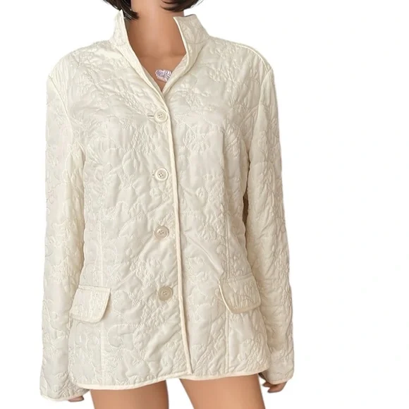 NWOT Kim Rogers quilted signature button bed jacket - Picture 1 of 10